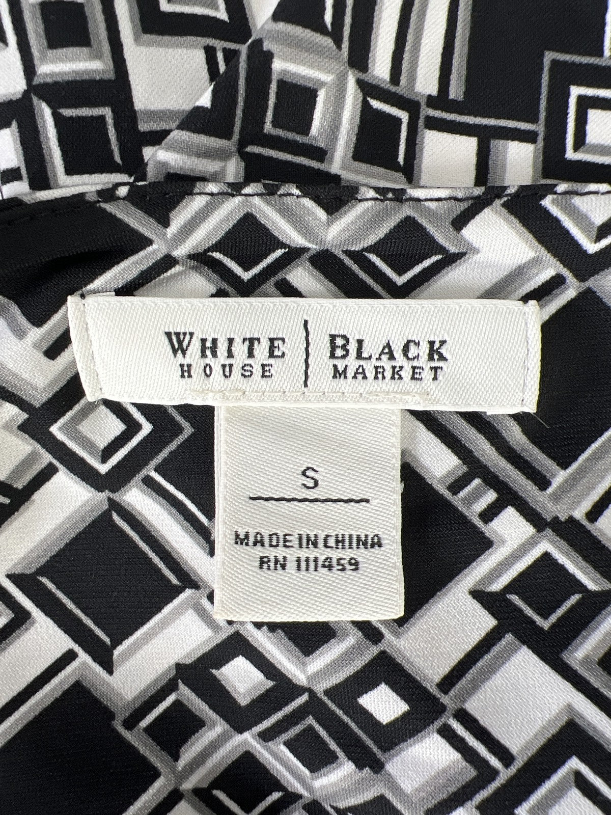 White House Black Market Women’s White & Black Stretch Tank Top - S