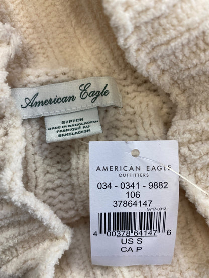American Eagle Women’s Ivory Soft Plush Mock Neck Cropped Sweater - S
