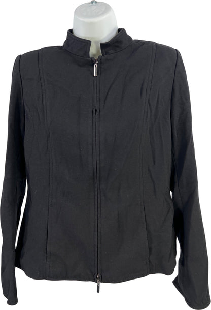 Ellen Tracy Women’s Black Long Sleeve Full Zip Sweatshirt Jacket - 4