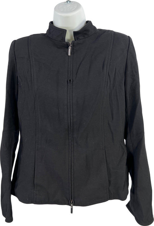 Ellen Tracy Women’s Black Long Sleeve Full Zip Sweatshirt Jacket - 4