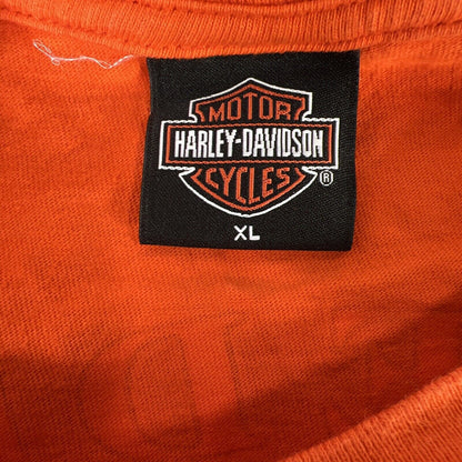 Harley Davidson Men's Orange Spark Plug Graphic Short Sleeve T-Shirt - XL