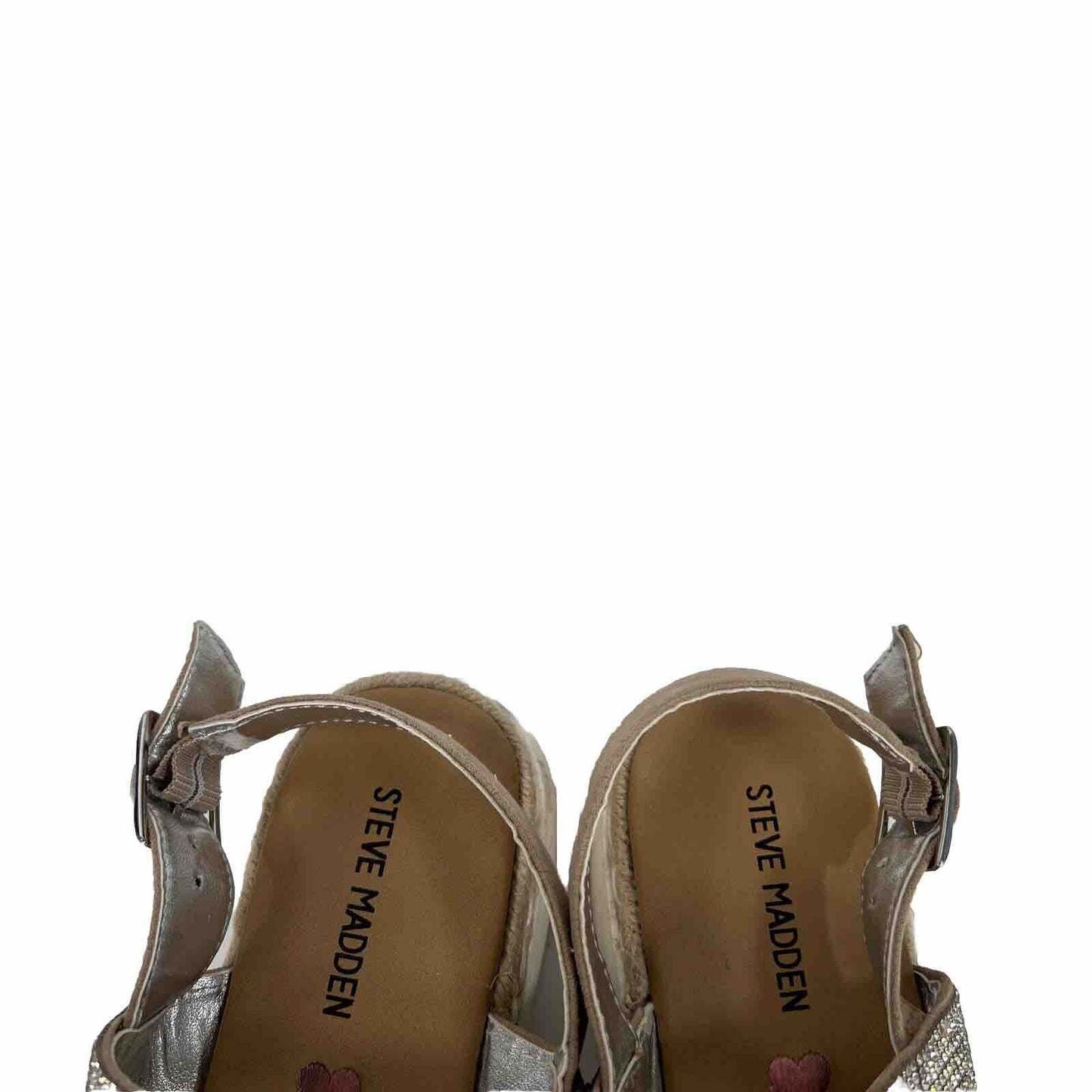 Steve Madden Women's Beige Jaliana Rhinestone Platform Sandals - 5