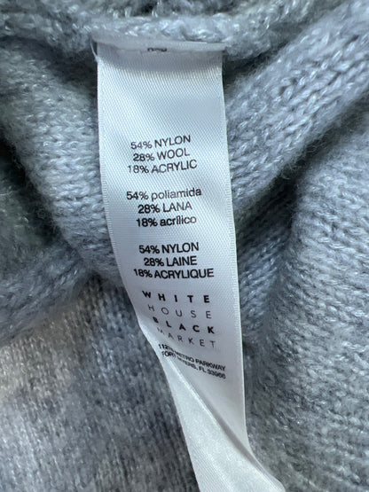 White House Black Market Women’s Gray Faux Pearl Accent Knit Sweater - S