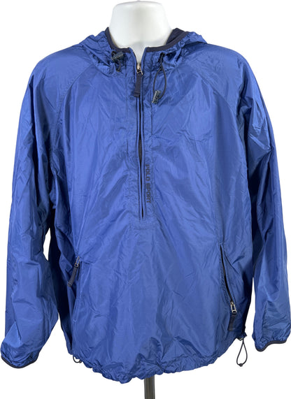 Polo Sport Ralph Lauren Men’s Blue Nylon Hooded Windbreaker Jacket - L