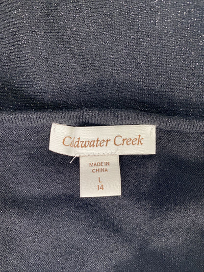 Coldwater Creek Women's Black Metallic Short Sleeve Sweater Sz L/14