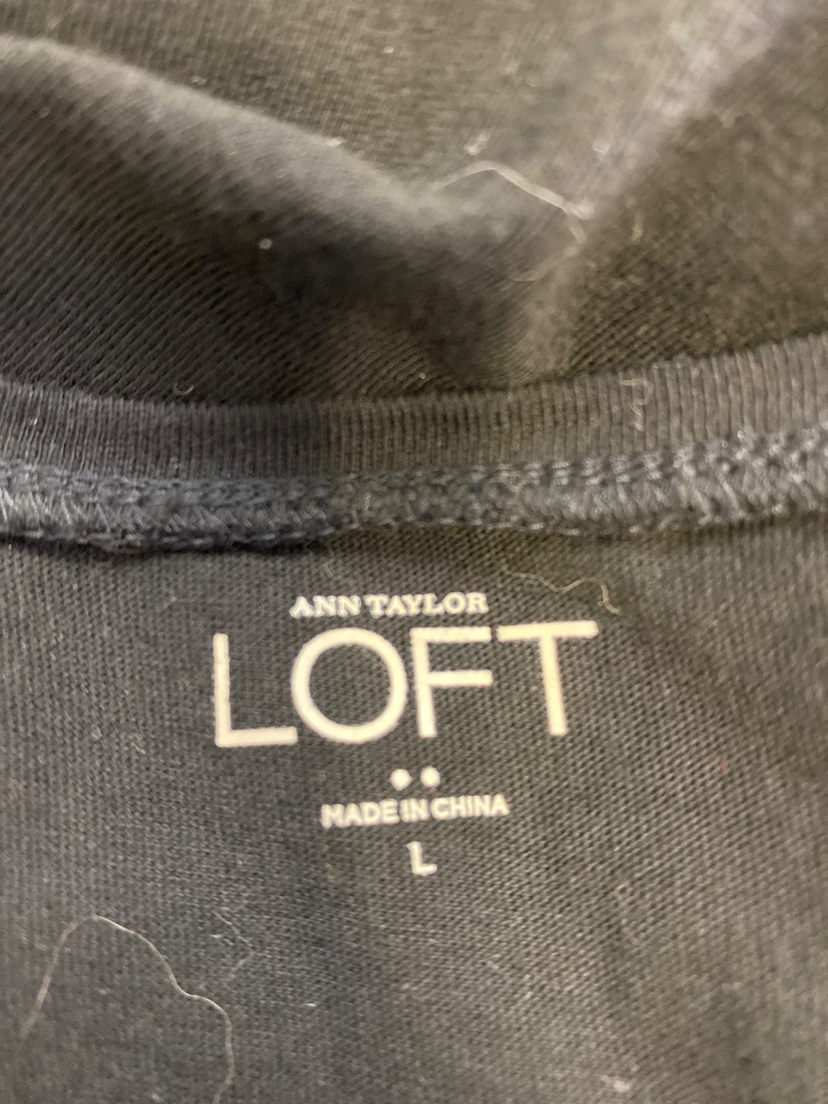 LOFT Women’s Black/Gold Metallic Front Tank Top - L