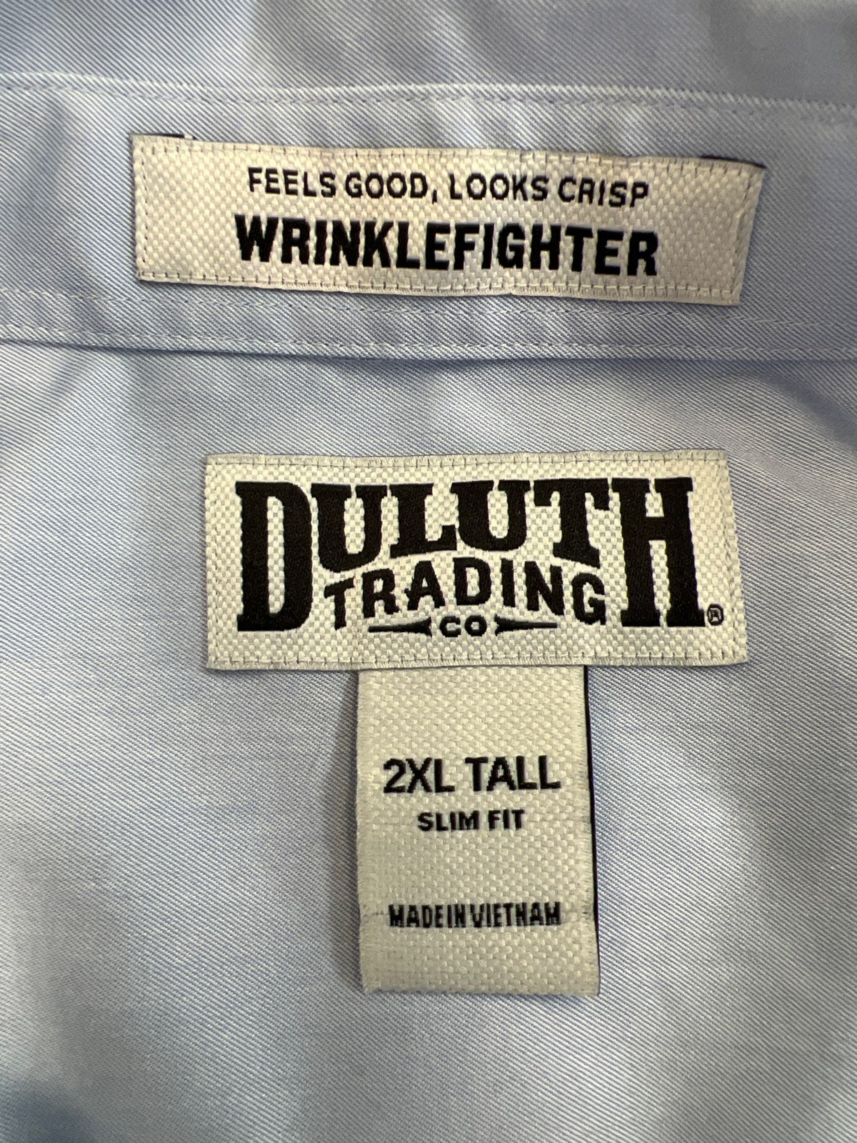 Duluth Trading Men’s Blue Slim Fit Long Sleeve Button Up Shirt - 2XL Tall