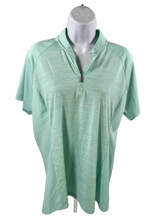Adidas Women's Blue Short Sleeve 1/4 Zip Golf Shirt - XL