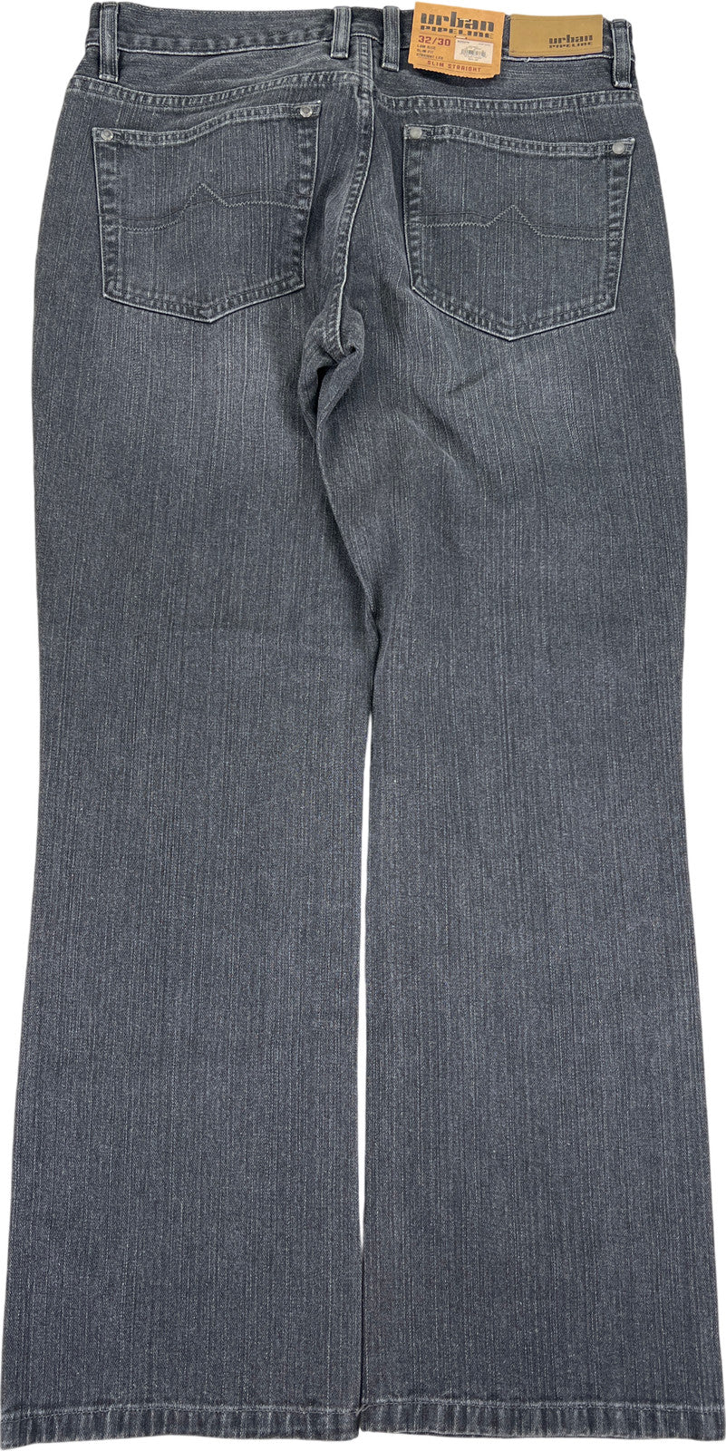 Urban Pipeline Men’s Gray Low Rise Slim Straight Denim Jeans - 32x30