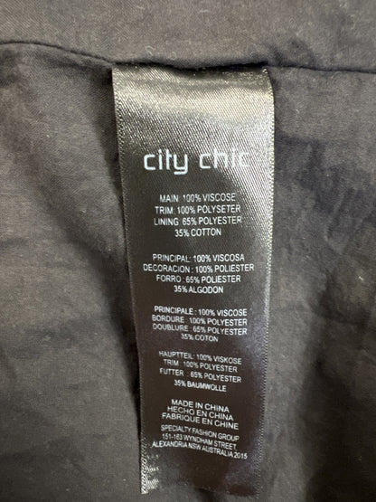 City Chic Womens Black Sheer Bell Sleeve Off The Shoulder Midi Dress - Plus S/16