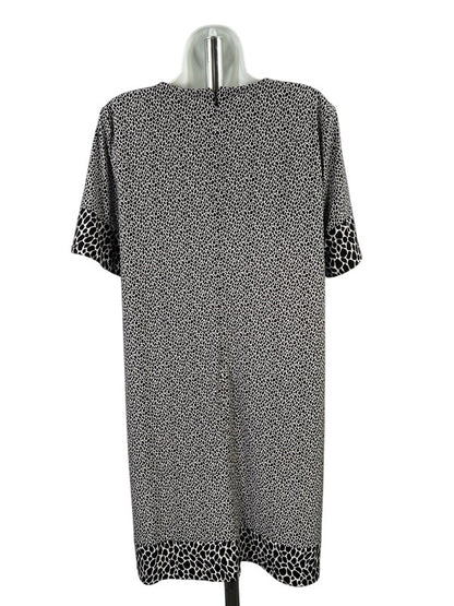 Michael Kors Women's Black/White Short Sleeve Shift Dress - XL