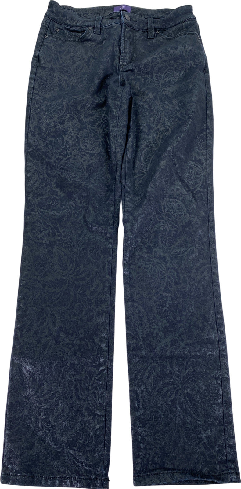 Not Your Daughters Women’s Black Metallic Graphic Skinny Denim Jeans - 2