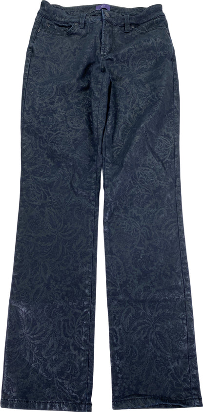 Not Your Daughters Women’s Black Metallic Graphic Skinny Denim Jeans - 2