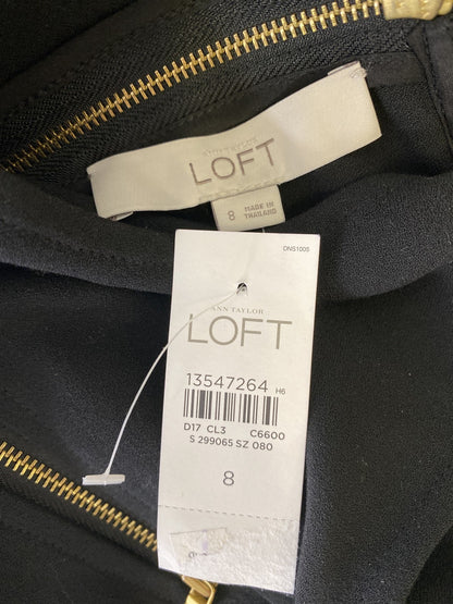 NEW LOFT Women’s Black Sleeveless Front Pocket Accent Shift Dress - 8