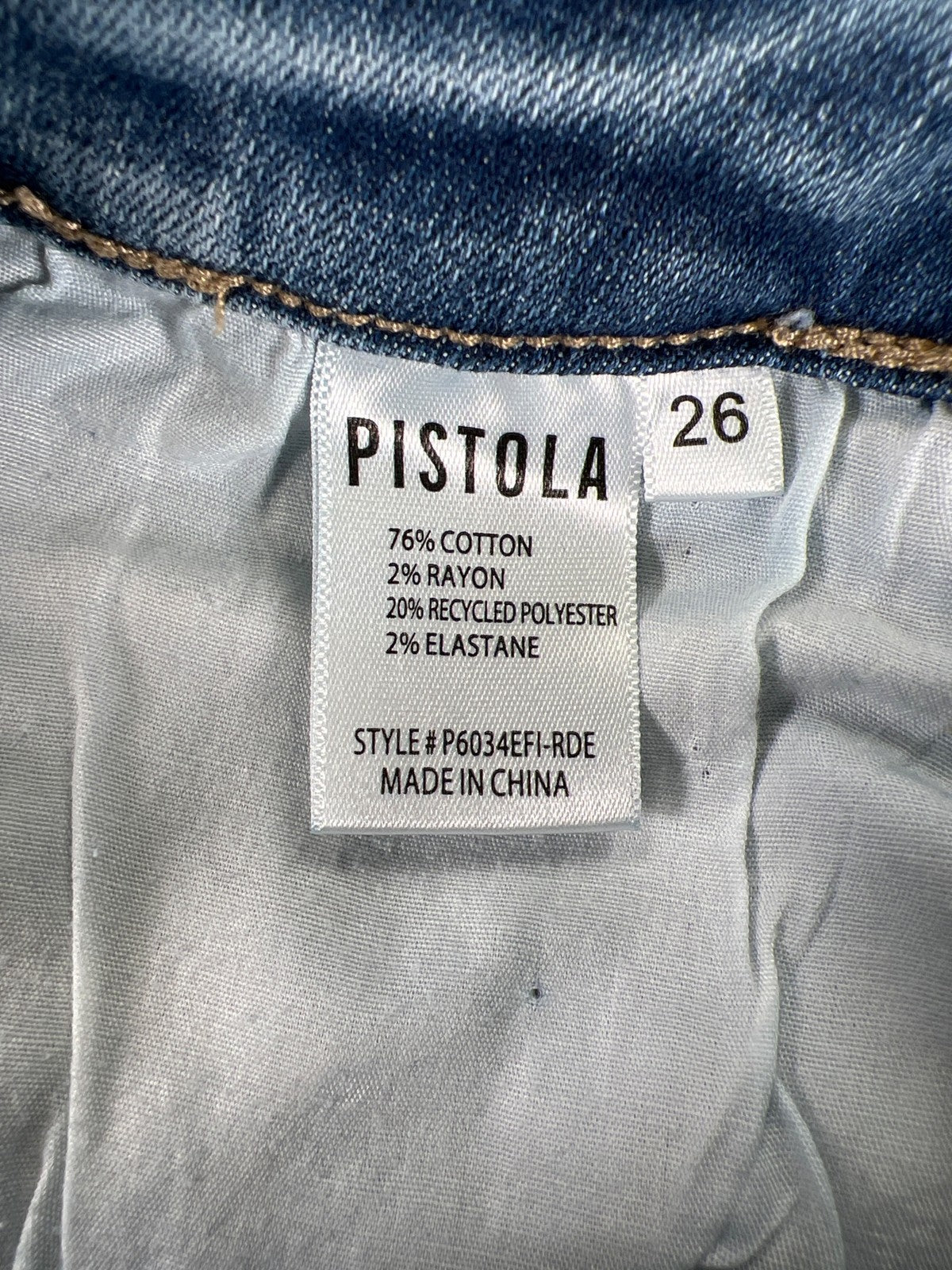 Pistola Women’s Light Wash Distressed Straight Skinny Jeans - 26