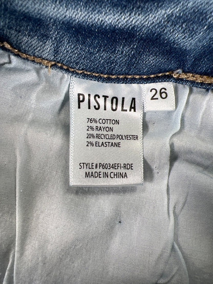 Pistola Women’s Light Wash Distressed Straight Skinny Jeans - 26