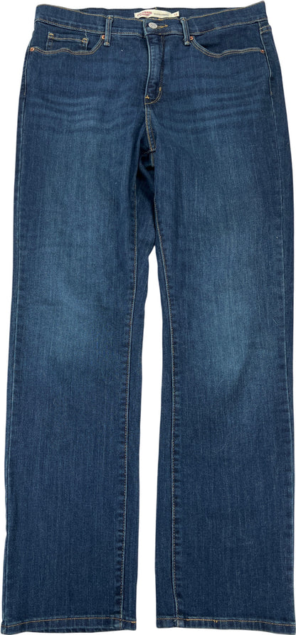 Levi Signature Women’s Dark Wash Mid Rise Straight Jeans - 12