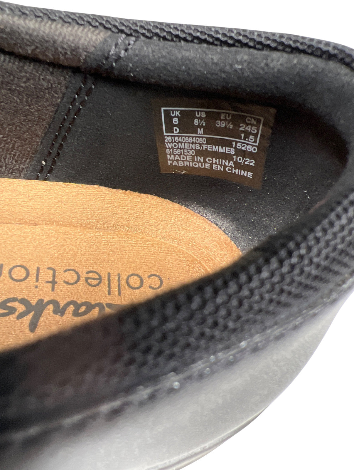 Clarks Collection Women’s Black Leather Slip On Walking Shoes - 8.5