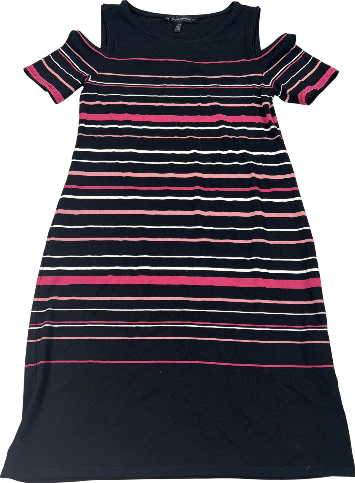 White House Black Market Women’s Black Short Cold Shoulder Shift Dress - XS