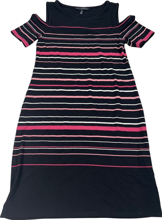 White House Black Market Women’s Black Short Cold Shoulder Shift Dress - XS