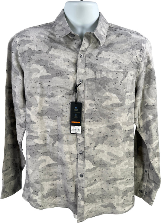 Marc Anthony Men’s Gray Camo Soft Touch Slim Fit Button Up Shirt - M