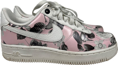 Nike Women’s Pink Floral Air Force Lace Up Sneakers - 6