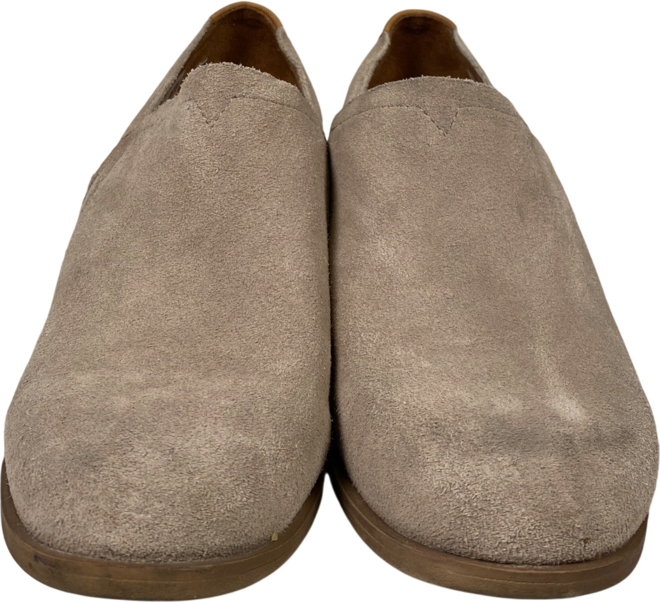 Toms Women’s Gray/Taupe Suede Shaye Low Heel Ankle Booties - 8.5