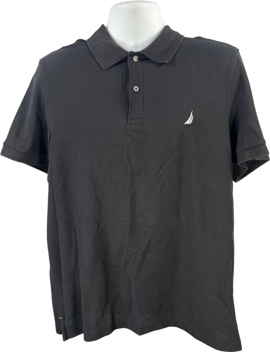 Nautica Men’s Black Short Sleeve Slim Fit Polo Shirt - XL