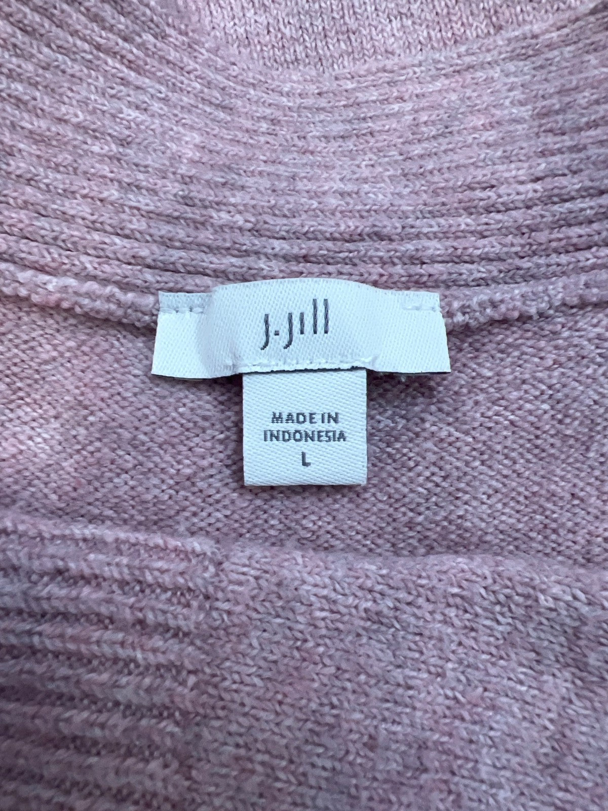 J.Jill Women’s Pink 1/2 Sleeve V-Neck Pullover Sweater - L