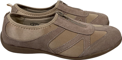 Cobbie Cuddlers Women’s Taupe/Beige Suede Zip Top Walking Shoes - 9