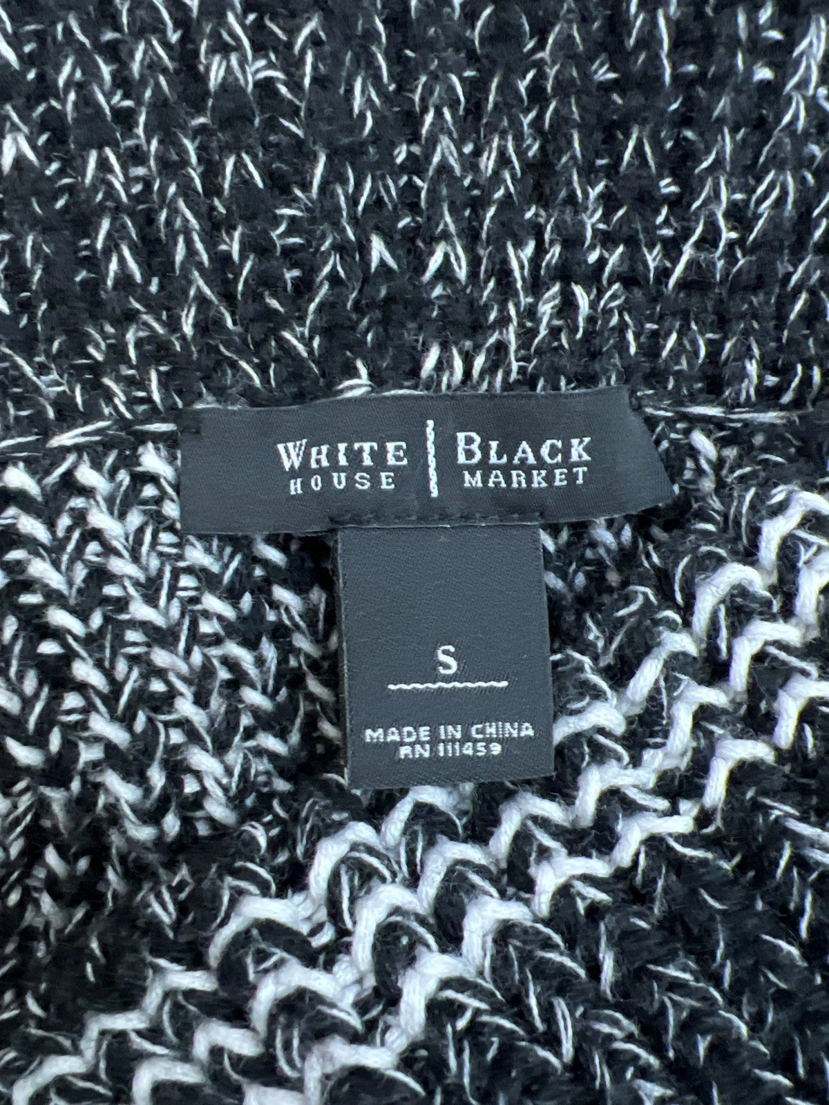 White House Black Market Women’s Black Ruffle Trim Knit Cardigan Sweater - S