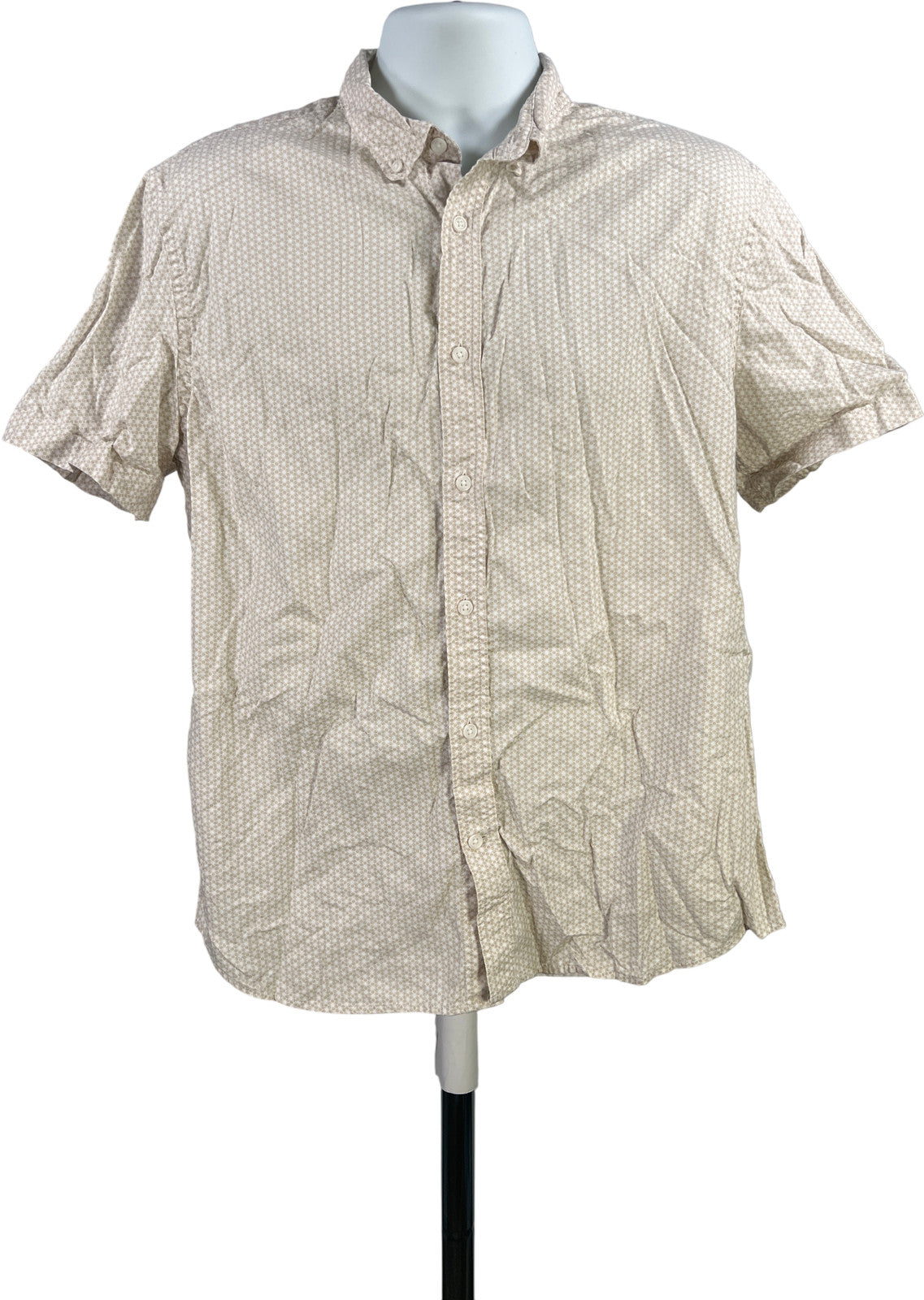 Banana Republic Men’s Beige Slim Fit Short Sleeve Button Up Shirt - L