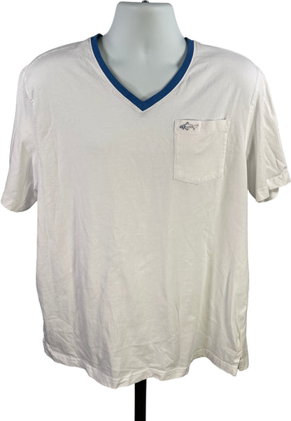 Greg Norman Men’s White Short Sleeve V-Neck T-Shirt - L