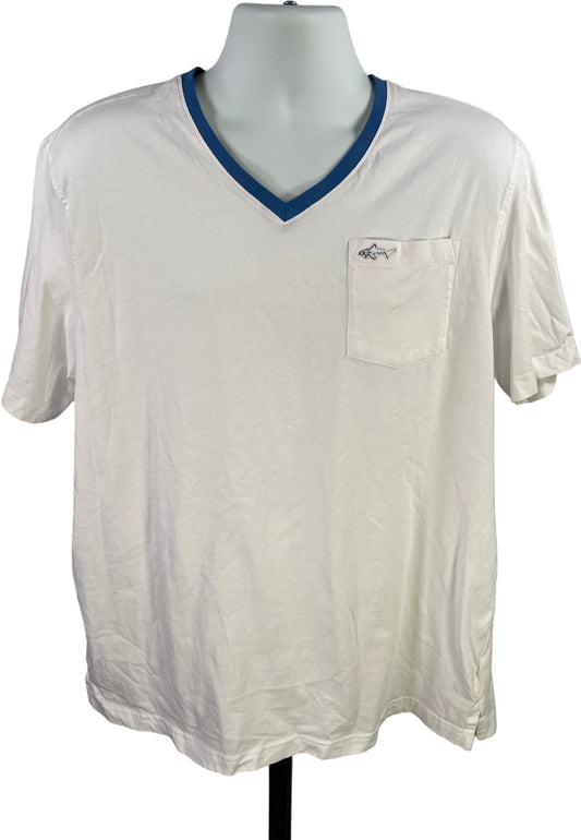 Greg Norman Men’s White Short Sleeve V-Neck T-Shirt - L