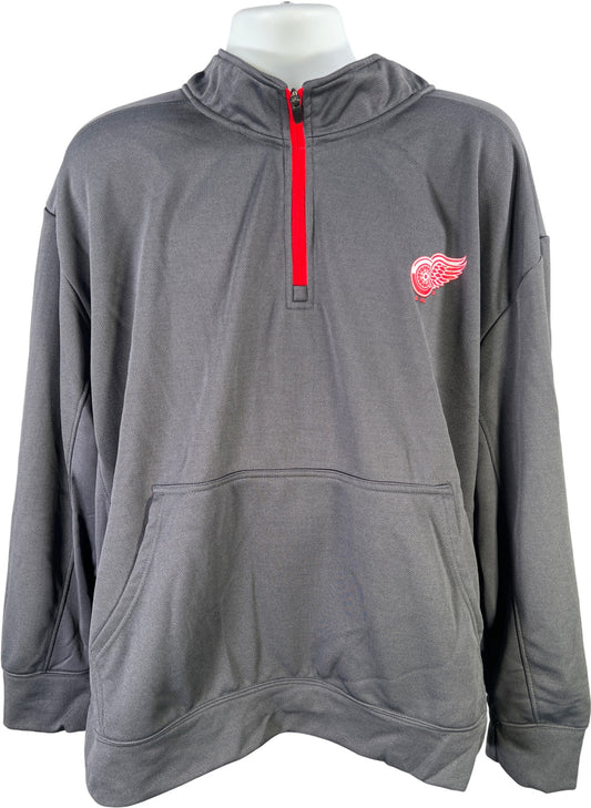 NHL Officially Licensed Mens Detroit Red Wings 1/4 Zip Pullover Sweatshirt - 2XL