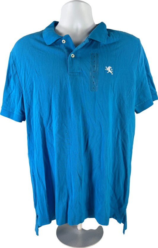 NEW Express Men’s Blue Cotton Short Sleeve Polo Shirt - L