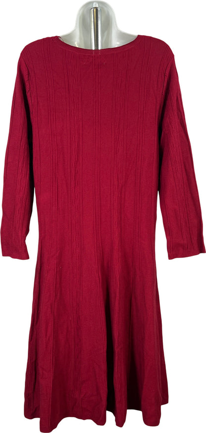 Dana Buchman Women’s Red Long Sleeve A-Line Sweater Dress - L