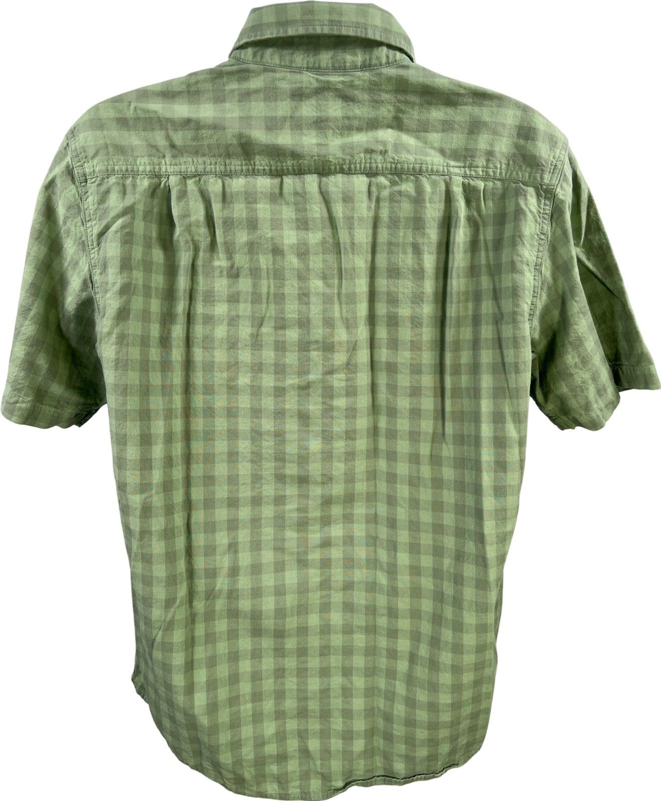 Carhartt Men’s Green Plaid Midweight Short Sleeve Button Up Shirt - M