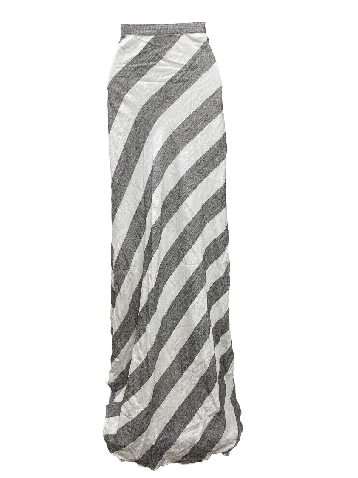 NEW Lulu's Women's White/Gray Striped Lined Wrap Skirt - XL
