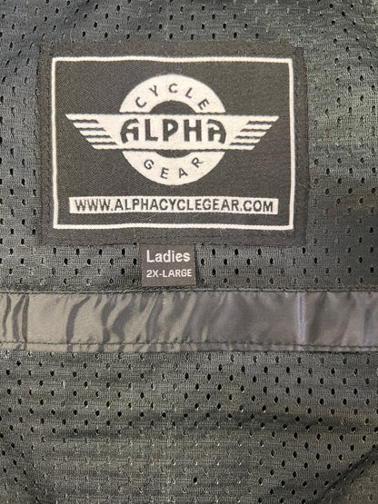 Alpha Cycle Gear Women’s Black Air Series Padded Full Zip Motorcycle Jacket - 2X