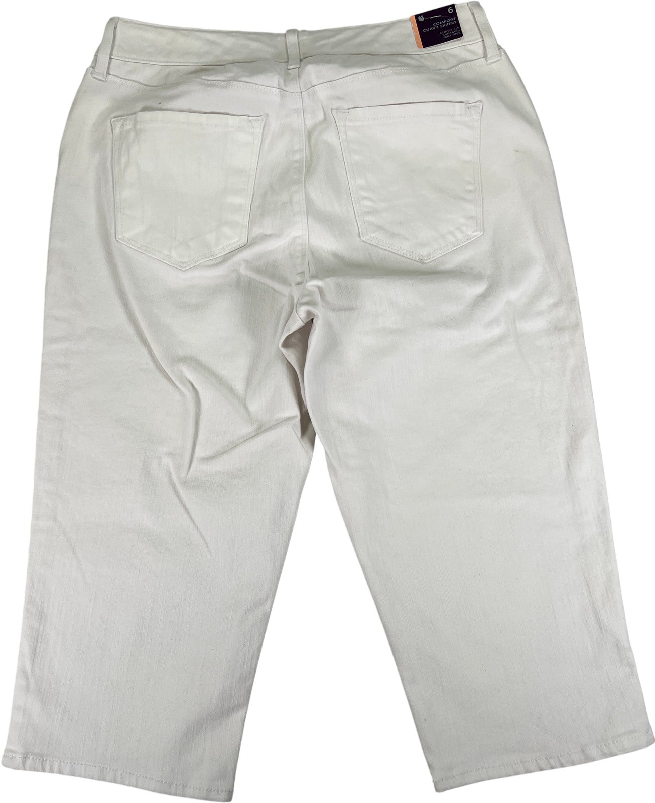 Gloria Vanderbilt Women’s White Curvy Skimmer Capri Jeans - 6