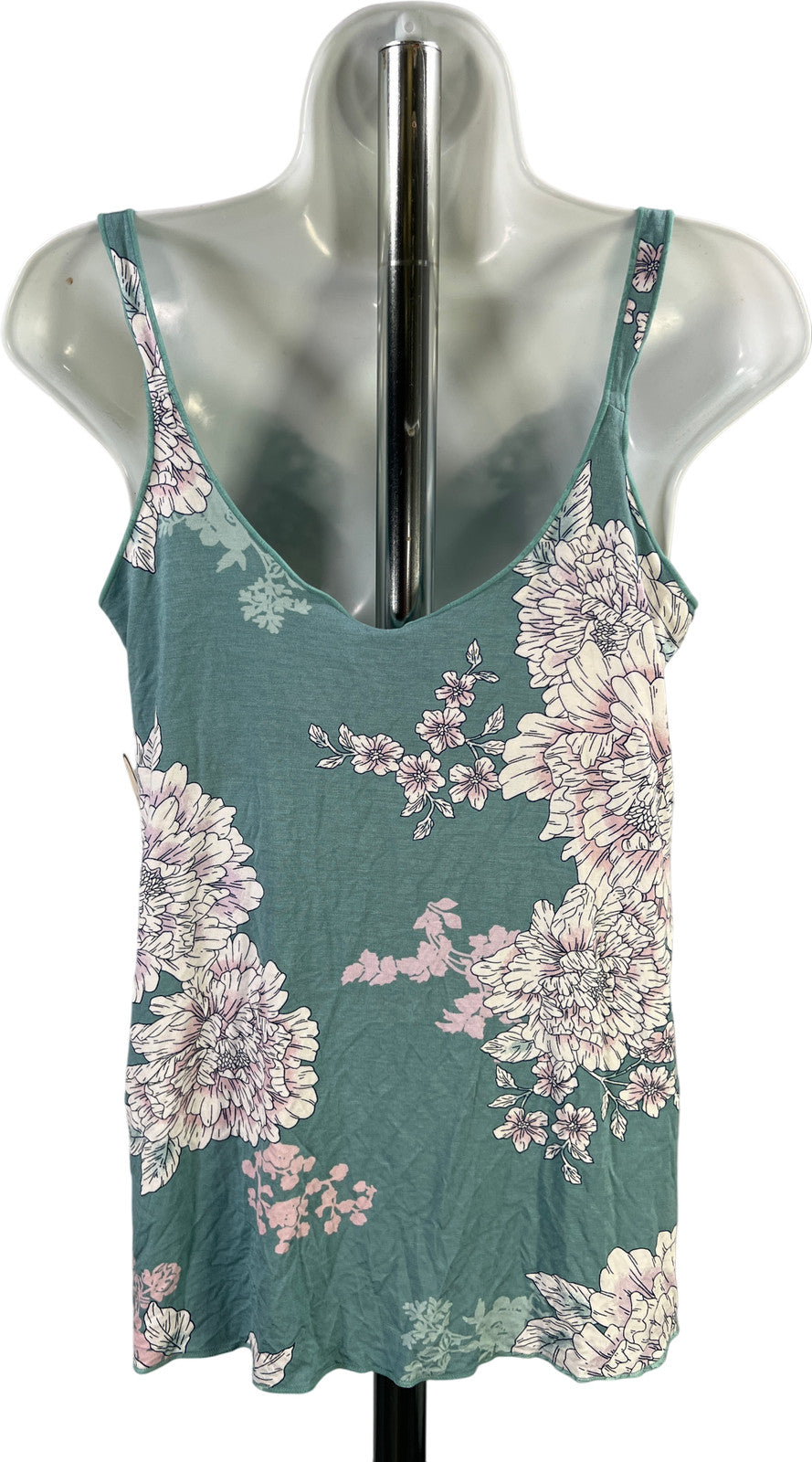 Soma Women’s Blue Floral Grand Jaded Lace Cami Tank Top - S