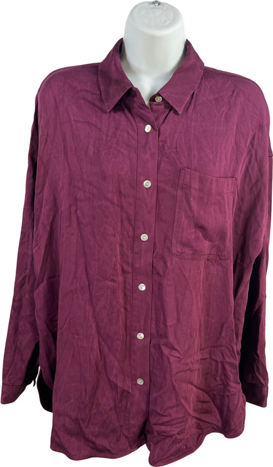 Pure Jill Women’s Purple Long Sleeve Button Up Shirt - XS