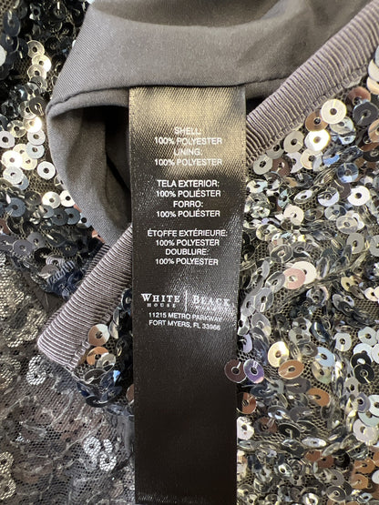 White House Black Market Women’s Gray Sequin Mini Skirt - 4