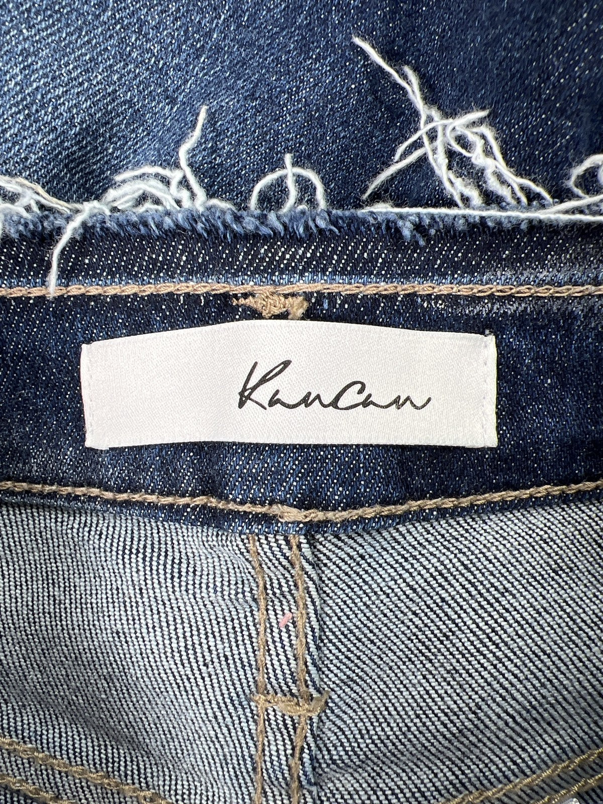 Kancan Women’s Dark Wash Estilo Distressed Skinny Leg Denim Jeans - 3/25