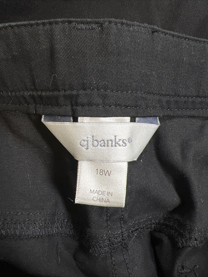NUEVOS pantalones cortos negros ligeros con curvas moderadas de CJ Banks para mujer - 18W Plus