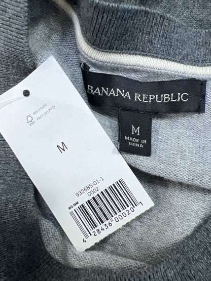 Banana Republic Men’s Gray Striped Long Sleeve Sweater Shirt - M