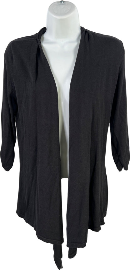 White House Black Market Women’s Black 3/4 Sleeve Open Cardigan - S
