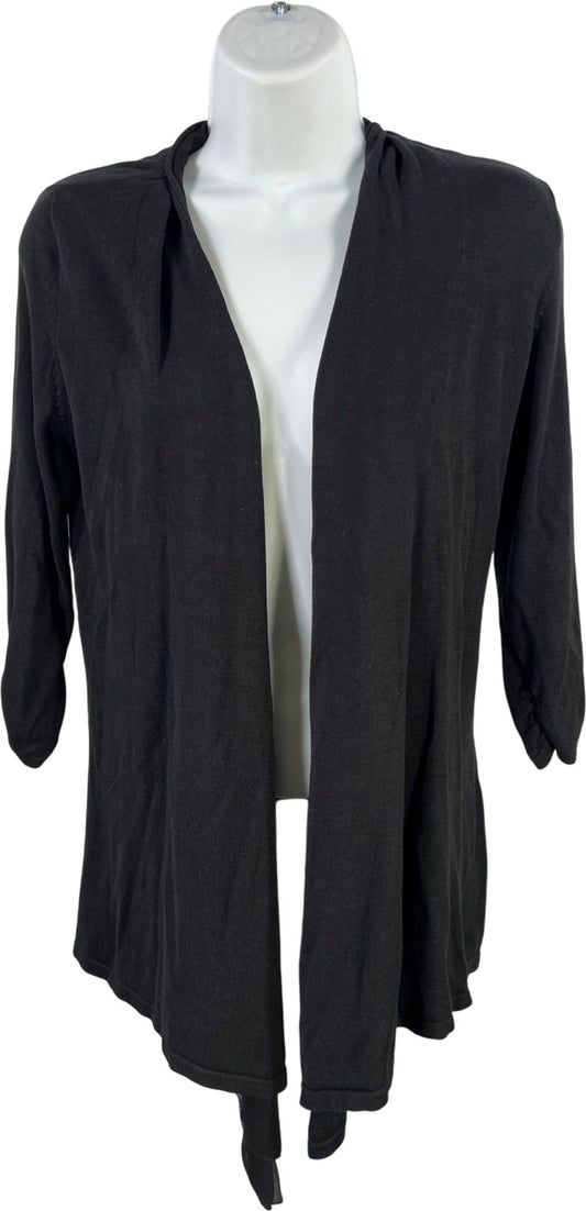 White House Black Market Women’s Black 3/4 Sleeve Open Cardigan - S