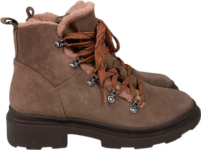 Naturalizer Women’s Brown/Pink Suede Julian Combat Boots - 9.5